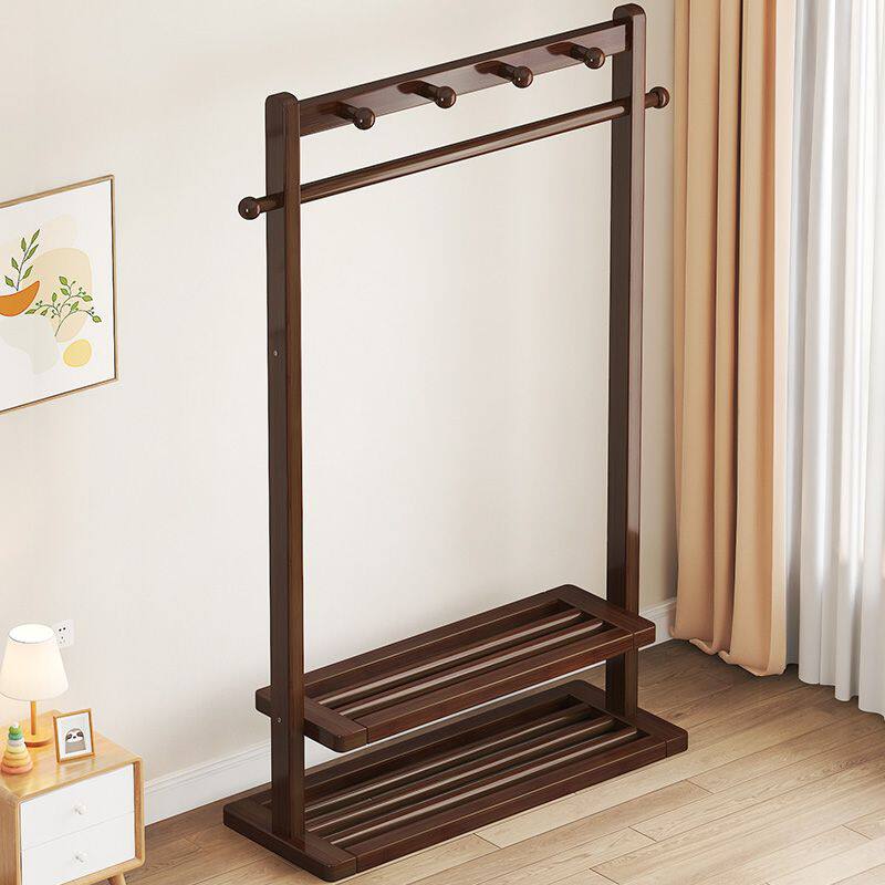 Clothes Rack, Floor-Standing Bedroom Coat Rack, Simple and Modern Movable Clothes Drying Rack, Guesthouse Coat Rack, Tea Room Rack