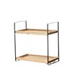 Simple Wooden Desktop Three-Layer Bathroom Storage Rack Skin Care Product Storage Rack Iron Wood Combined with Debris Storage Rack