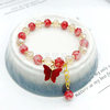 Cross-border Fashion Multi-color Butterfly Bracelet Female Mori Student Crystal Bracelet Korean Niche Jewelry Live Supply