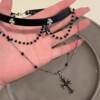 Diablo Original Sweet Cool Hot Girl Style Cross Necklace Women's Gothic Style Punk Multi-Layer Clavicle Chain Neck Strap Fashion