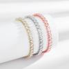 Cross-border Live Hip Hop Jewelry Zircon 4mm Square Diamond Single Row Diamond Bracelet Men and Women Fashion Fashion Bracelet Wholesale