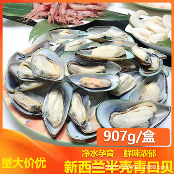 Telilanweile New Zealand Half-Shell Mussels, Rich and Delicious Frozen Mussels 907G/Box, Large Quantity and Excellent Price