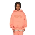 Orange pink flocking print