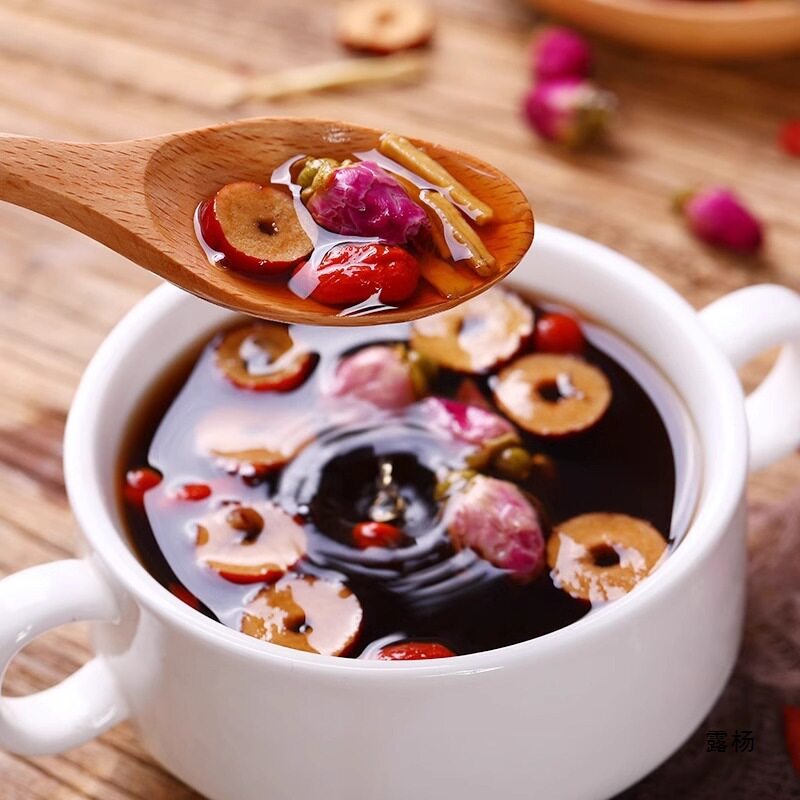 Brown Sugar Ginger Tea for Menstrual Blood Circulation, Red Dates, Longan, Goji Berries Nourishing Water, Ginger Candy Flagship Store, Black Sugar Ginger Date Tea