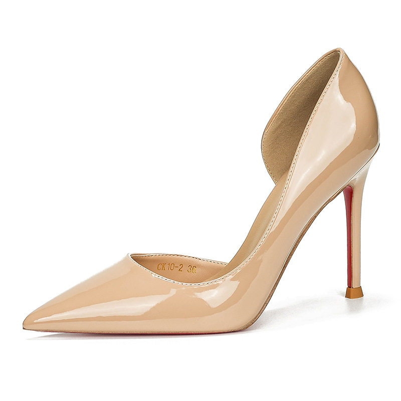 French-Style Red-Soled Pointed-Toe High Heels for Women, Stiletto Heels, Autumn and Winter Shallow Mouth, Sexy and Elegant, Versatile, Light Luxury and High-End Feel