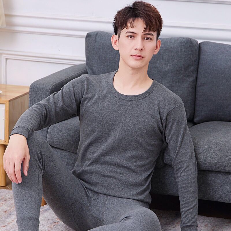 New Spring and Autumn Autumn Clothes and Autumn Pants suit Men's Middle-aged and Elderly People's Thermal Underwear Sweater and Pants Leggings suit Men
