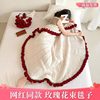 Multifunctional Finished Simulated Rose Bouquet Blanket for Best Friend and Girlfriend Valentine's Day Birthday Gift Flower Shawl
