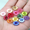 Four-Eye Colorfulful Thin Edge Resin Buttons Baby Clothing Shirt Bread Buttons Kindergarten Handmade DIY Buttons
