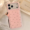 Ins Bow Flower Suitable for Apple 17Promax Mobile Phone Case Ip16 Drum Bag Leather Pattern 15Pro Korean Style 14 Women