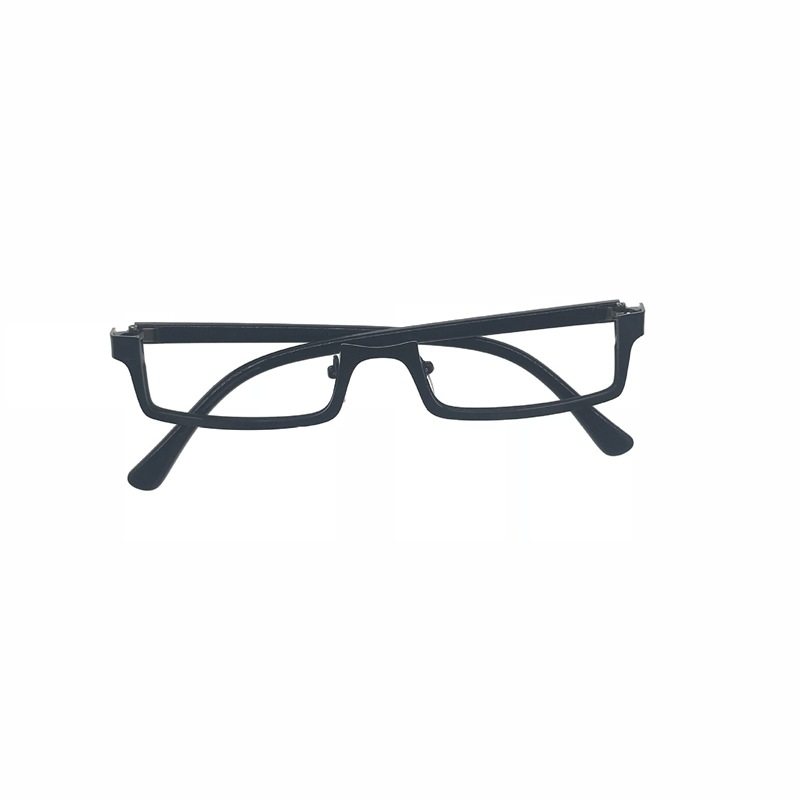 Anime COS Japanese Soft Girl Black Square Oval Half-Frame Glasses Metal Selfie Second Dimension Lower Half-Frame Glasses Frame