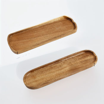 Teak rectangular wooden plate small leaf Acacia fruit plate snack plate wooden tray sushi plate spoon holder