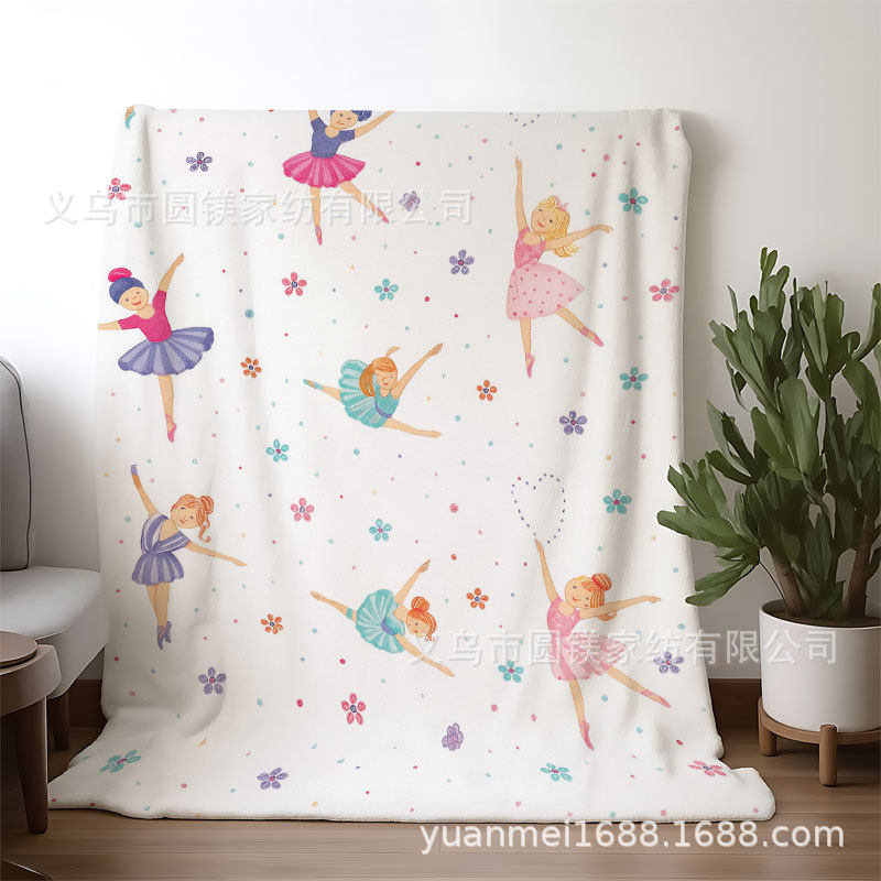 Trendy Cool Animal Cartoon Pattern Thickened Warm Single-Sided Printed Blanket Nap Blanket Air Conditioning Blanket Gift Dropshipping