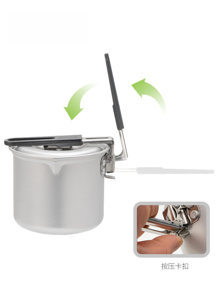 Cls Small Milk Pot Outdoor Mountain Camping Portable Barbecue Boiling Water Tea Coffee Single Pot Self-Driving Foldableing Pot