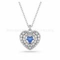 Dynamic openwork blue diamond necklace