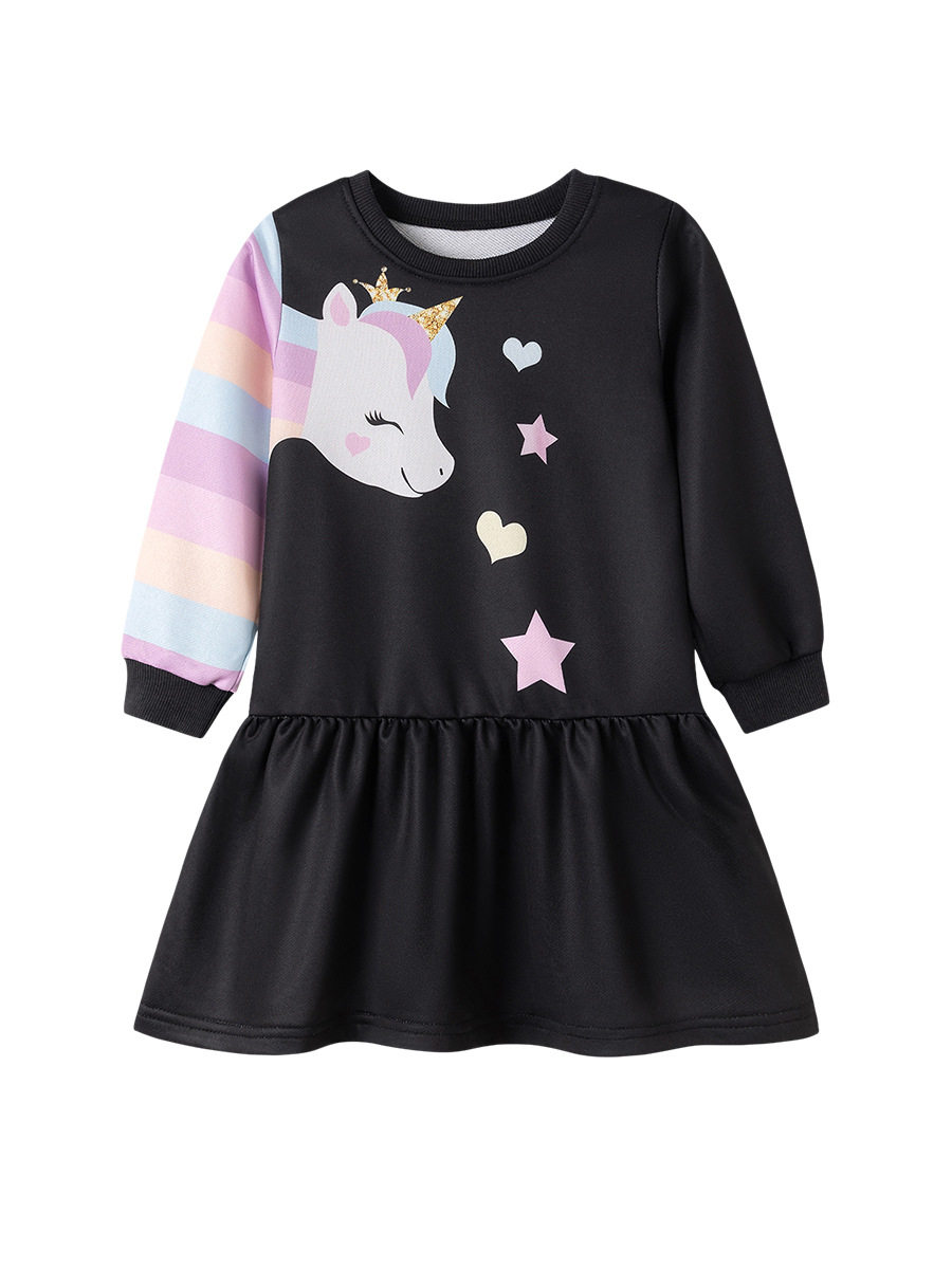 Abito bambine cartone animato, abito bambini carino autunno, abito principessa stile