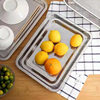 Stainless Steel Fine-Mesh Drain Tray Square Water-Draining Tray Tea Tray Filter Oil-Control Tray Fruit Tray Mesh Basket Cross-Border Export