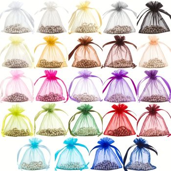 Yarn bag factory wholesale solid color organza yarn bag girdle gift bag drawstring jewelry packaging mesh bag