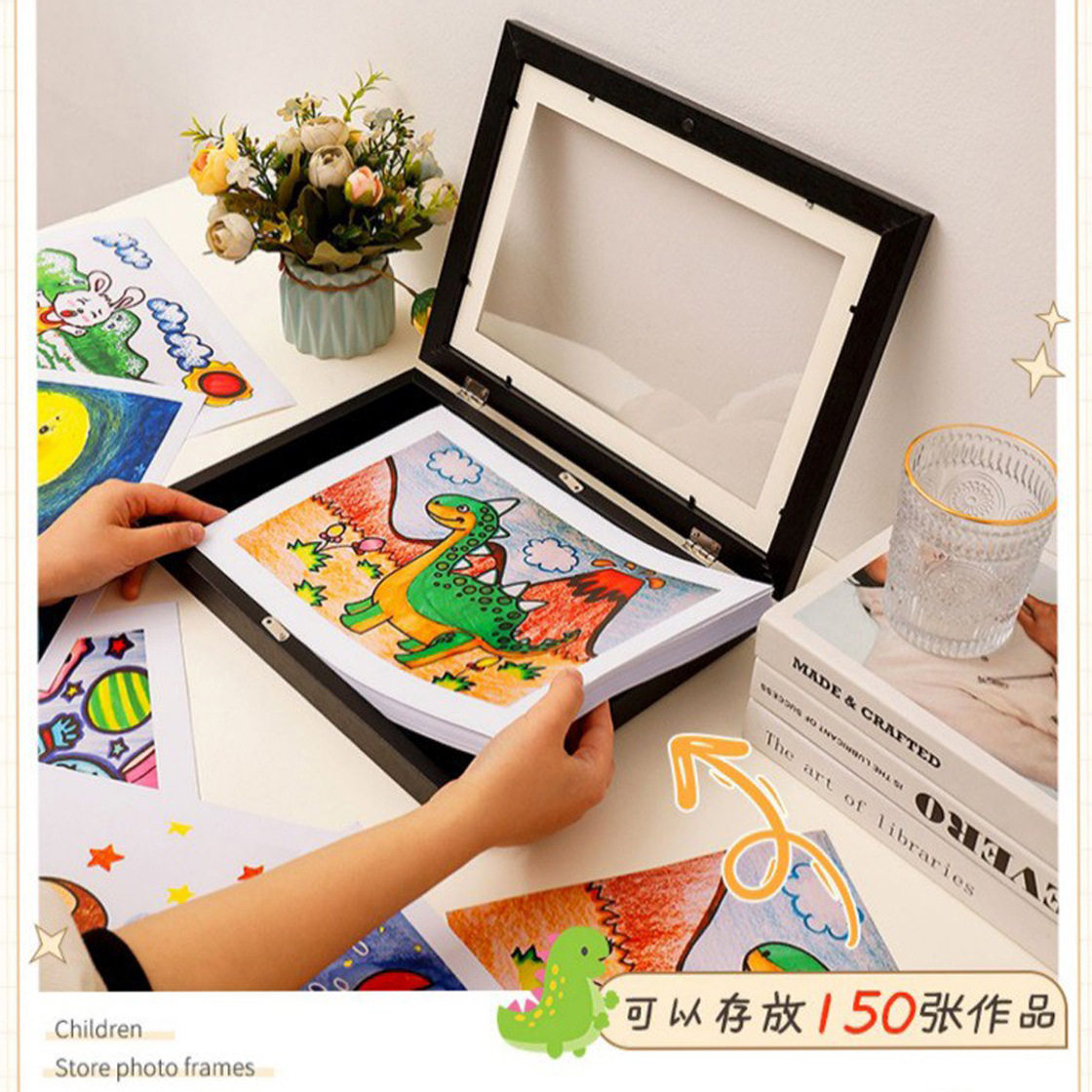 Amazon Flip Solid Wood Photo Frame Magnetic Frame A4 Children's Photo Frame 4K Storage Frame Art Works Award Frame