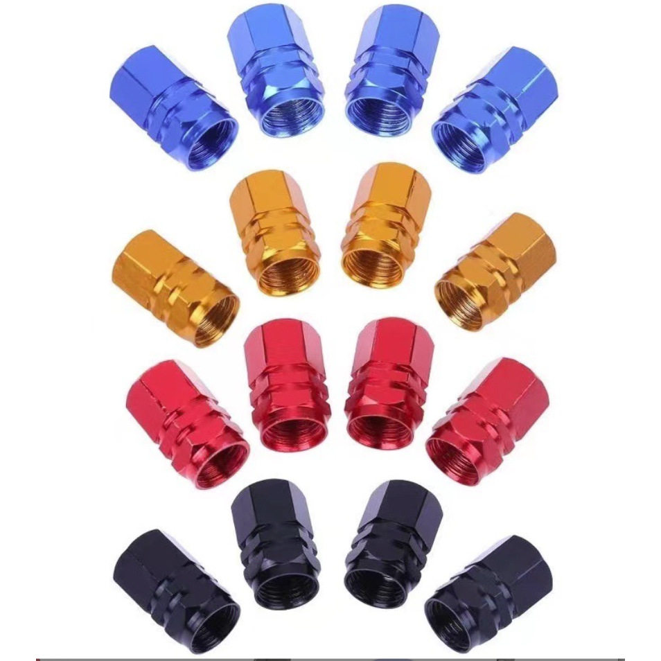 Colorful car tire aluminum alloy hexagonal valve cap car modified aluminum alloy color dust cap spot