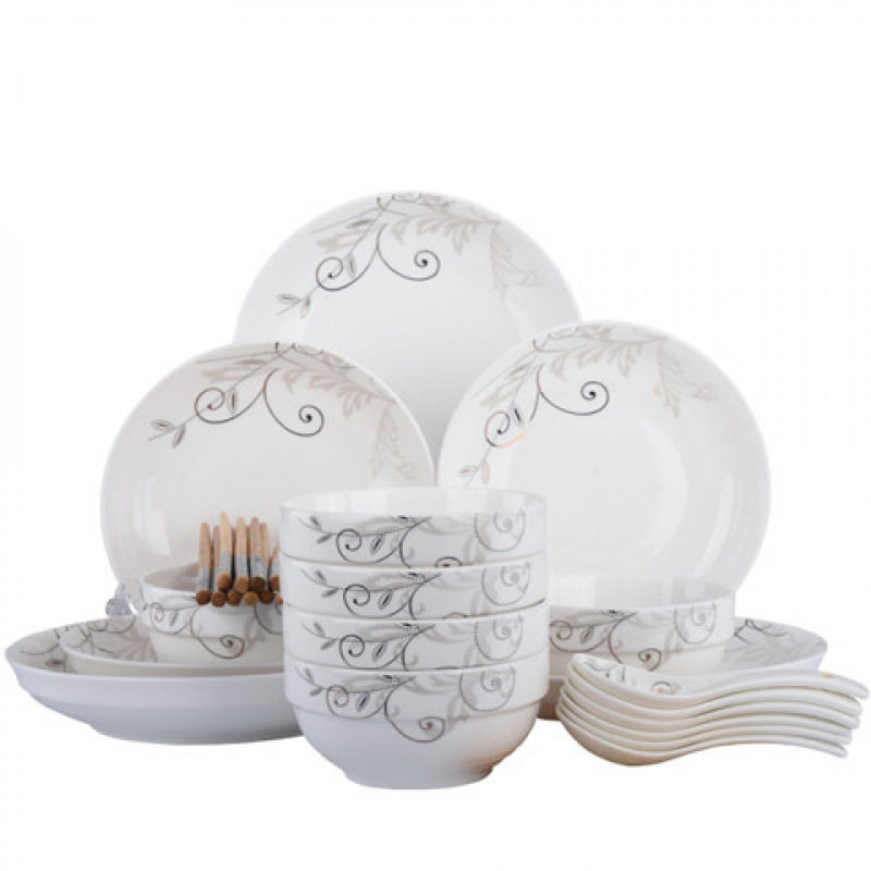 Kitchen Tableware Full Set Household Set Bowls and Plates Noodle Bowls Tableware Dishes Combination Large Pots and Pans Ceramics