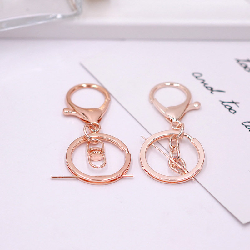 工厂直供钥匙扣圆环电镀龙虾扣款钥匙圈挂件辅料DIY饰品配件材料