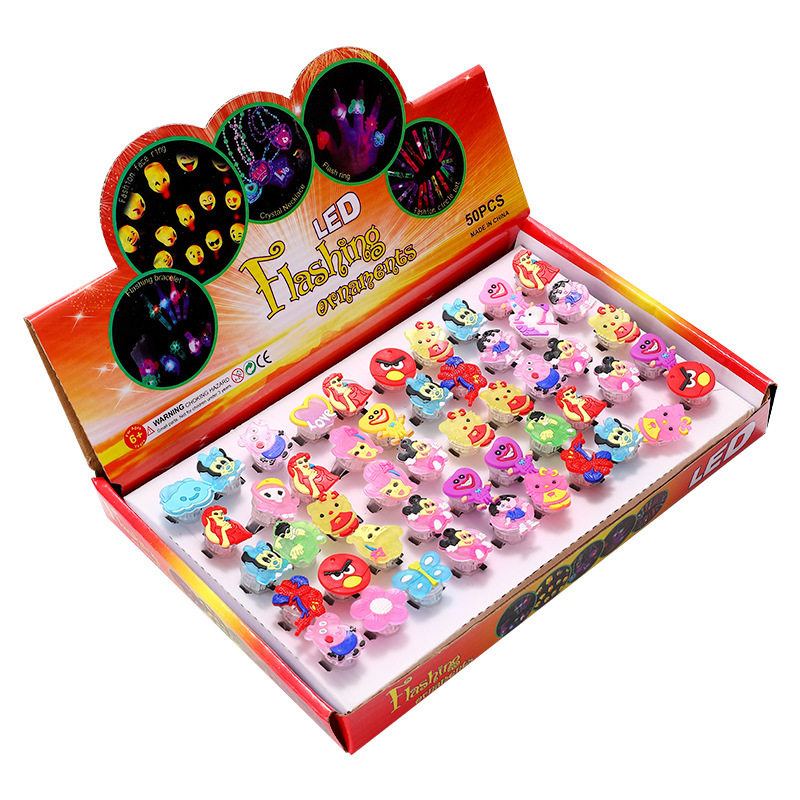 卡通软胶戒指 发光戒指 LED手指灯 闪光手指灯 地摊热卖玩具批发