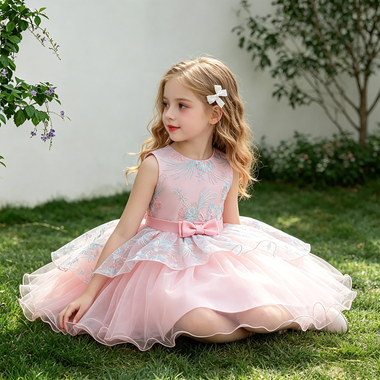 girl children's clothing small and medium-sized girls' school host performance costume puffy children's princess skirt