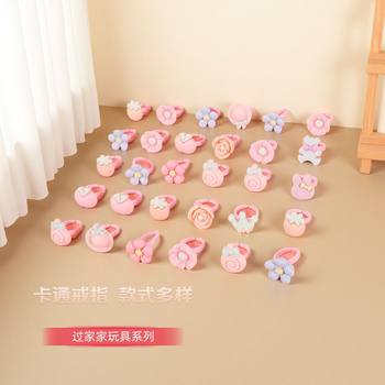 Bow-Knot Piggy Cute Trendy Blind Bag Accessories Desktop Small Ornaments Resin Flowers Kidsren's Baby Cute Hairpins