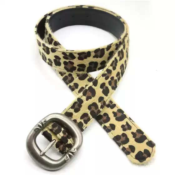 Trendy New Leopard Print Horse Hair Japanese Pin Buckle Belt Women's Jeans Skirt Accessories Fashion All-match Distinctive Belt