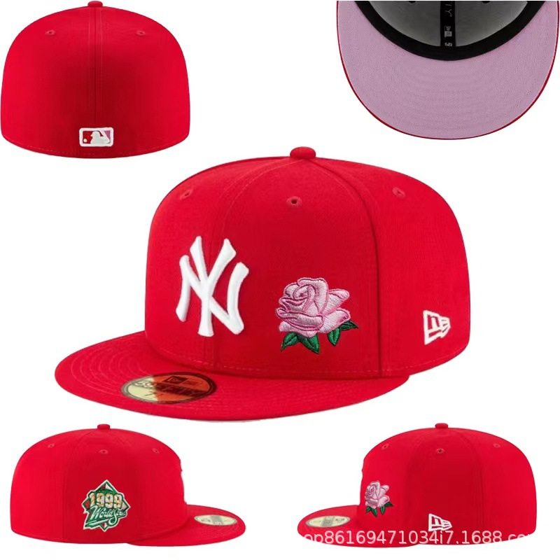 2024 new baseball cap NY fully enclosed plus size outdoor sunshade embroidered cap non-adjustable letter hat