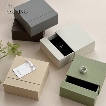 New Jewelry Packaging Box, Earrings, Rings, Necklaces, Jewelry Pull-Out Box, Wearable Nail Gift Box, Ready for Printing with Logo