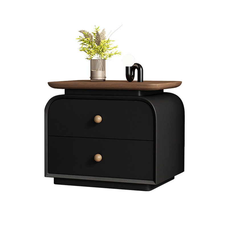 Vintage Cream Style Solid Wood Small Nightstand Italian Minimalist Light Luxury High-End Bedroom Bedside Storage Cabinet