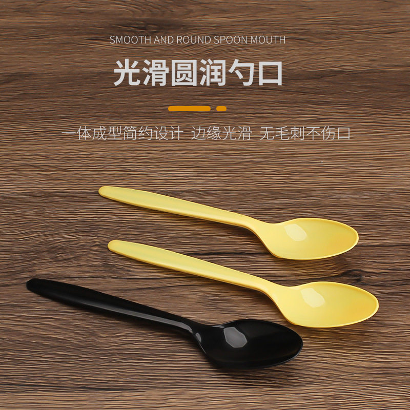Disposable Spoon Thickened Plastic Small Spoon DS2 Yogurt Dessert Spoon Take-out Packing Fast Food Spoon Transparent DS1 Big Soup