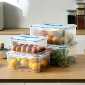 Food Sealed Storage Box Plastic Transparent Food Preservation Box Kitchen Refrigerator Storage Box with Lid Moisture-Proof Storage