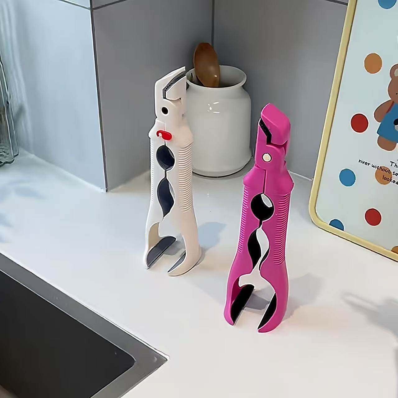 Three-In-One Bottle Cap Gripper, Bowl Clip, Silicone Non-Slip Clip, Kitchen Plate Clip, Bowl Clip, Heat-Resistant Plate Clip, Dish Clip