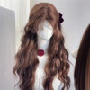[Caramel Chestnut] Wig Women's Autumn and Winter New Chestnut Brown Wool Roll Lazy Elegant Long Curly Hair Full Headgear