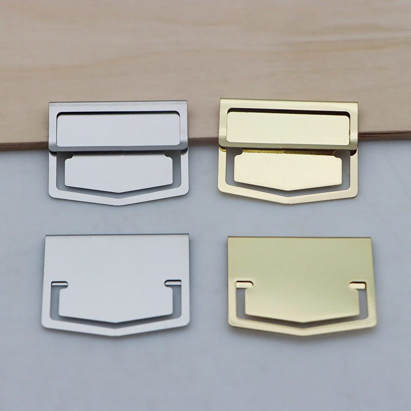 Creative Stainless Steel Bookmark Folding Index Clip Stationery Label Clip Electroplated Metal Paper Clip Hand Account Clip in stock Wholesale