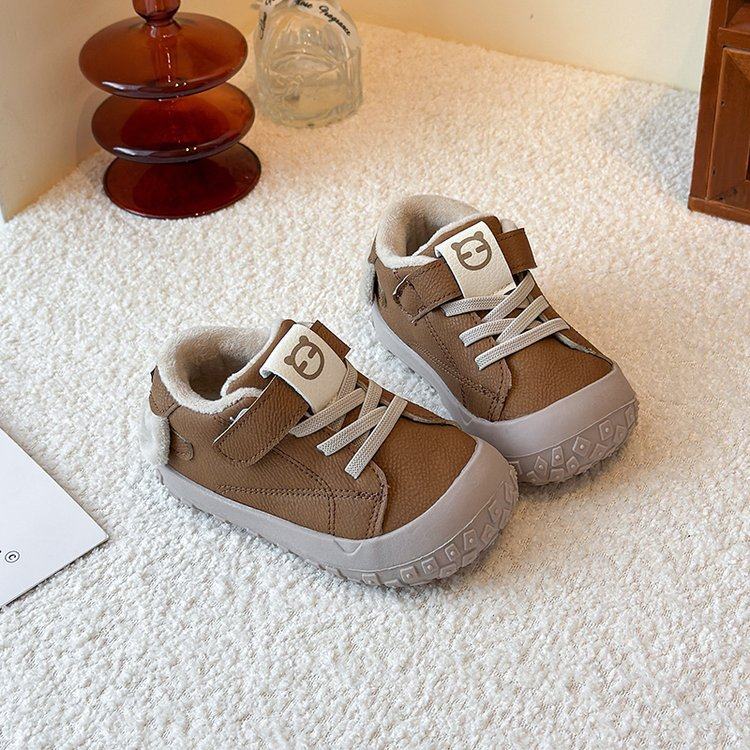 Children's Velvet Cotton Shoes, Non-Slip Winter New Baby Toddler Shoes, Warm Outdoor Sports Shoes for Boys and Girls