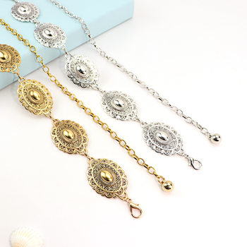 Retro Carved Metal Waist Chain, Versatile and Elegant Women's Dress, Ethnic Style Waist, Fashionable Waist Accessories