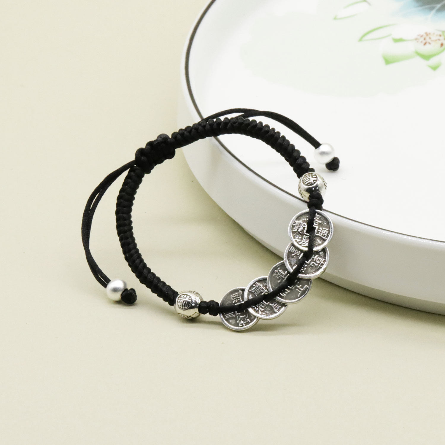 2025 this year of fortune rolling red hand rope black rope national style bracelet factory straight hair wholesale