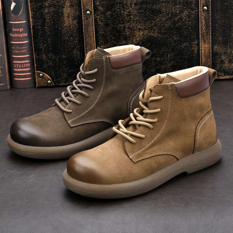 Handmade Top Layer Cowhide Vintage Martin Boots Men's