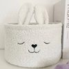 Cross-border Cartoon Rabbit Teddy Velvet Storage Basket Hallway Sundries Storage Basket Household Clothing Snack Toy Storage Basket