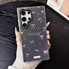 Suitable for Samsung S25Ultra Bow English Mobile Phone Case S24 Pure Color A56 Jelly Two-In-One A16 Girl