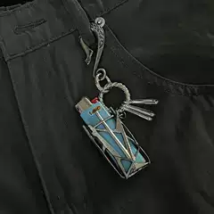 Ainwos Original Cross-Border Punk Style Metal Heavy-Duty Lighter Case Retro Street Waist Pendant Keychain