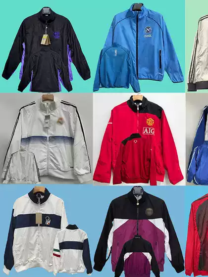 2526 New Football Uniform Windproof and Sunproof Hooded Windbreaker Pre-Game Sports Jacket Top Group Purchase Is Better