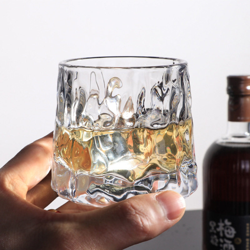 European-Style Whiskey Glass Crystal Glass Shaker Cup Tiktok Internet Celebrity Irregular Glass Spirit Glass Liquor Glass Barware