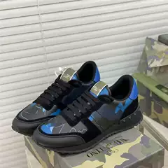 European Station 2025 New Camouflage Sneakers V Brand Rivet Thick-Soled Genuine Leather Fashion Casual Lace-Up Men's Versatile Shoes