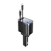 Cross-border new car charger 120W super fast charging telescopic line four-in-one cigarette lighter car charger factory outlet