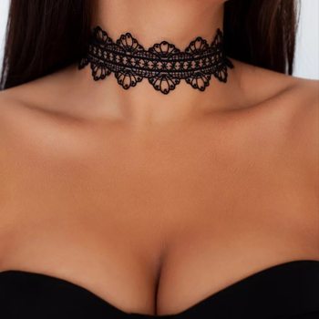 European and American Versatile Clavicle Neck Strap Stacked Layered Design Lace Streamer Thin Long Silk Scarf Necklace Free Knotting