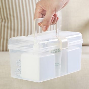 Plastic Storage Box Desktop Transparent Storage Box with Portable Snack Storage Box Car Storage Box Toy Storage Box